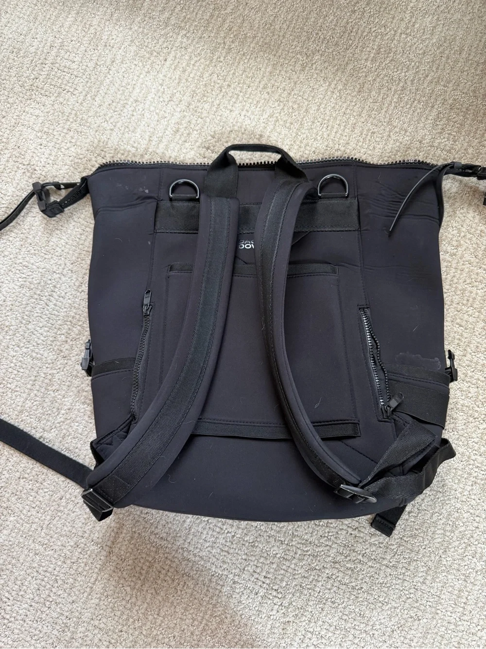 Dagne Dover Black Indi Neoprene Diaper Backpack